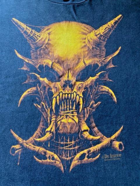 Other Designers Vintage-Vintage Wes Benscoter tshirt size large Skull s Metal Designer 90s