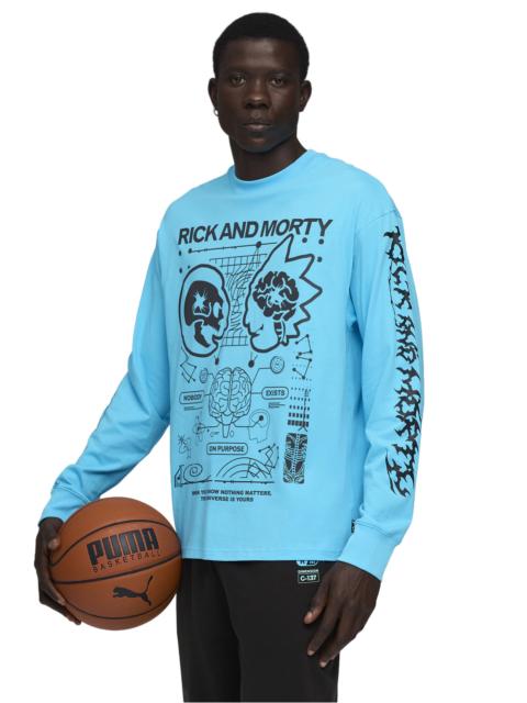 PUMA PUMA Mens PUMA Hoops x Rick and Morty Long Sleeve T-Shirt