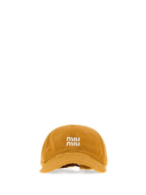 Miu Miu Miu Miu Women Mustard Cotton Baseball Cap