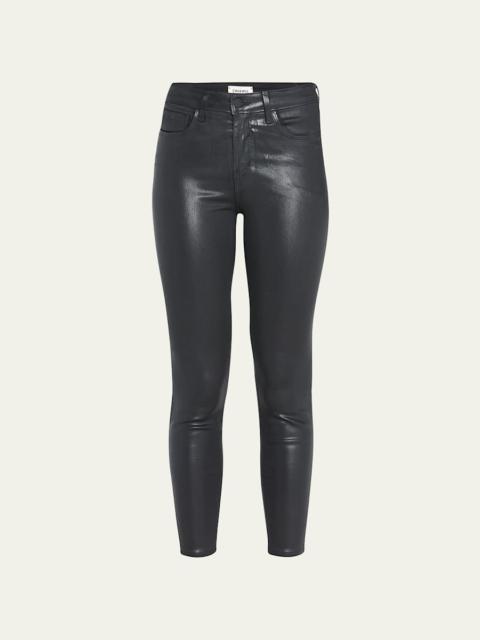 L'AGENCE Margot Coated High-Rise Skinny Ankle Jeans