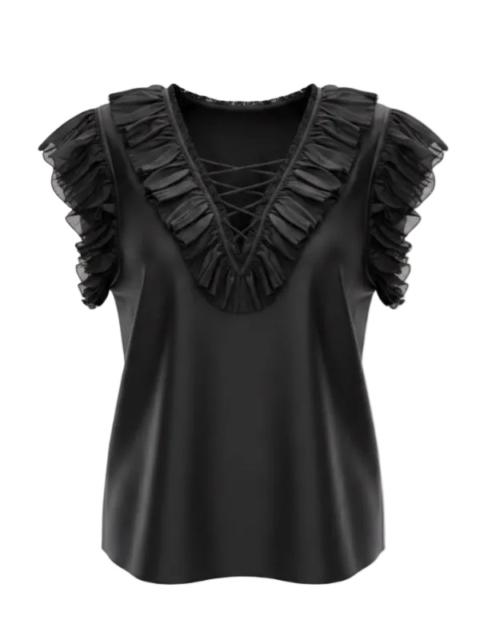 ULLA JOHNSON Ilyana Silk Top in Noir