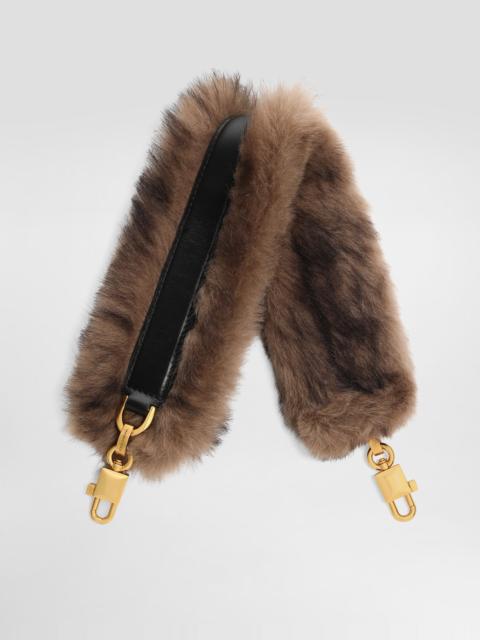 Dolce & Gabbana Shearling and palmellato calfskin bag shoulder strap