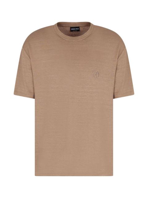 GIORGIO ARMANI LOGO-EMBROIDERED T-SHIRT
