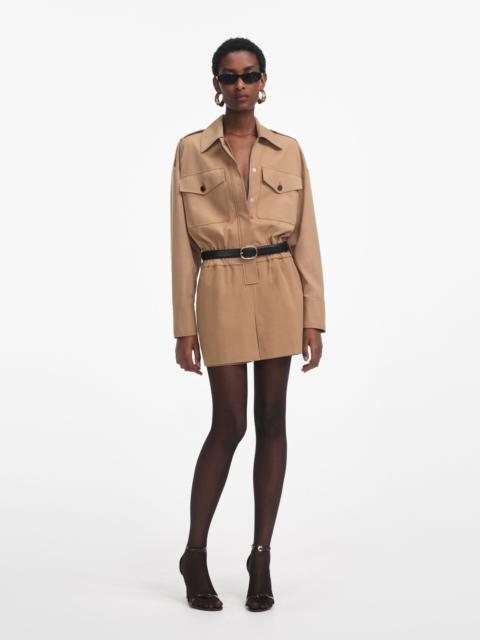 self-portrait Tan Twill Playsuit