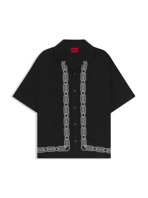HUGO OVERSIZE-FIT SHIRT WITH EMBROIDERED PATTERN