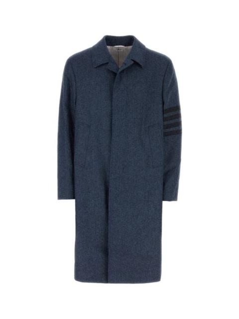 Thom Browne Man Blue Wool Coat