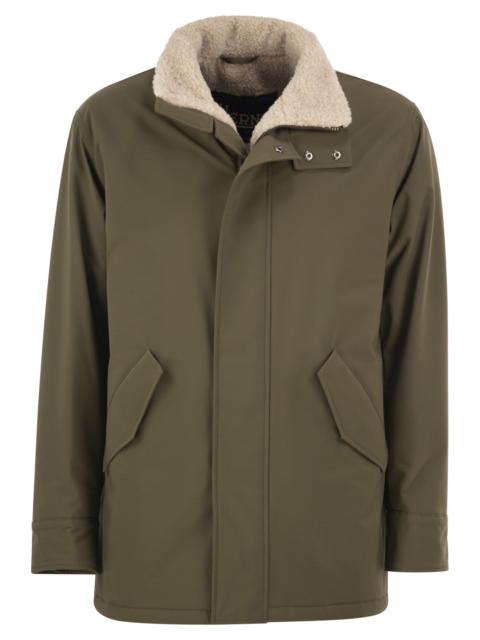 Herno Herno Men Soft Shell Coat With Shearling-Effect Lining