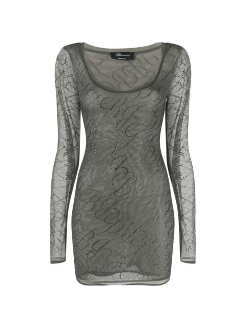 Blumarine crystal-embellished tulle minidress