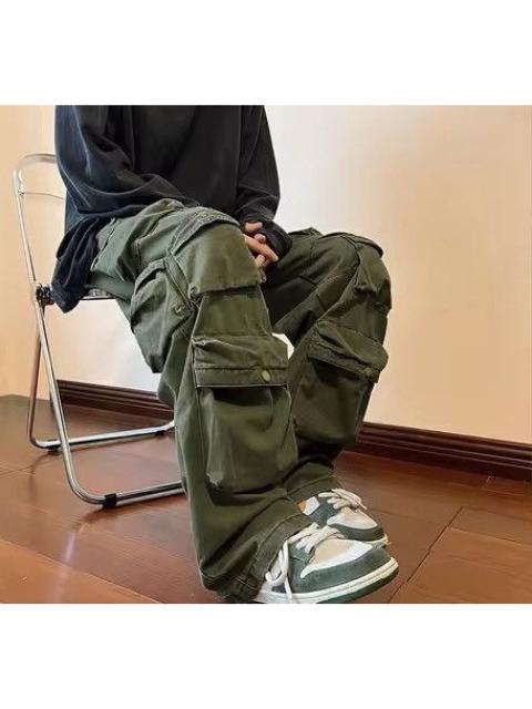 Other Designers Japanese Brand - Olive Green Baggy Cargo Pants - Y2K Skate Streetwear