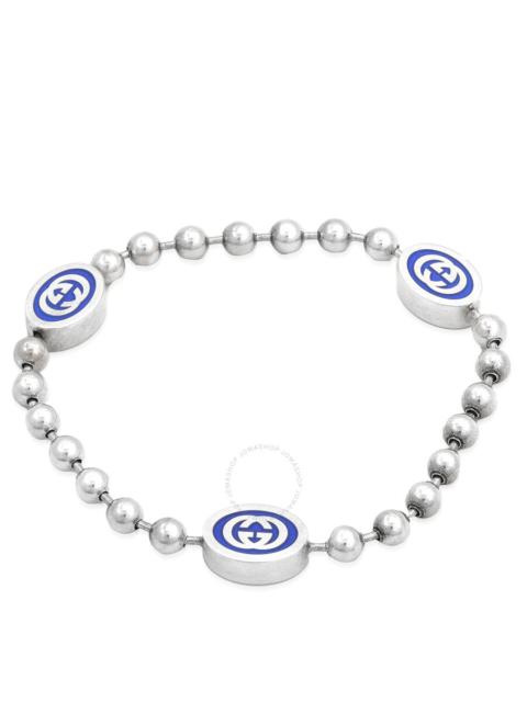GUCCI Gucci Sterling Silver And Enamel Boule Chain Interlocking G Bracelet