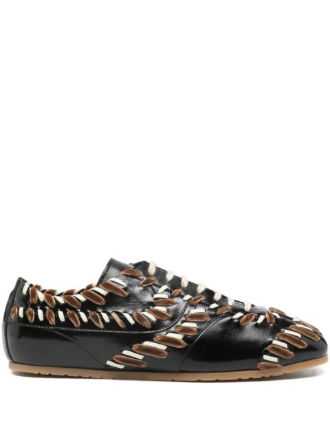 Dries Van Noten leather lace-up sneakers