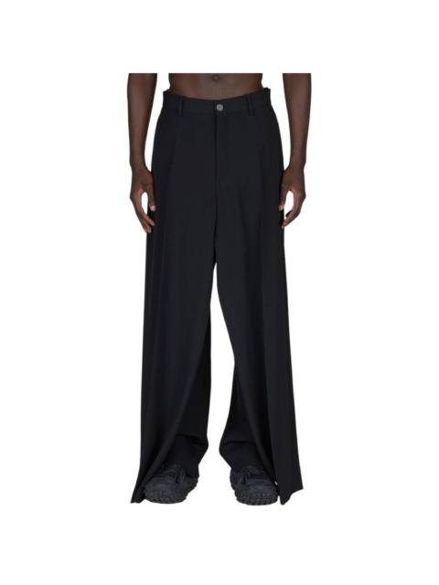 BALENCIAGA Balenciaga Men's Double Front Ironed Pleats Twill Wide-Leg Pant