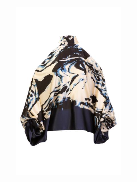 SILVIA TCHERASSI Safira Asymmetric Silk Top multi