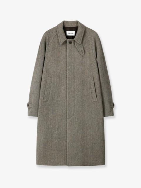 Tonywack Tonywack Single-Breasted Wool Coat With A Herringbone Pattern