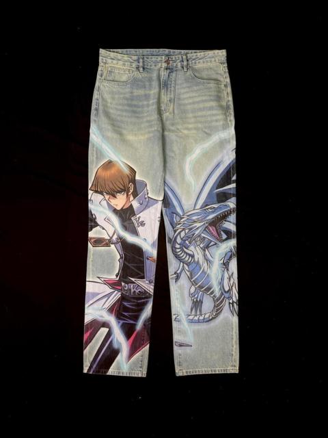 Other Designers Japanese Brand - Whoosis x Yu-Gi-Oh! Blue-Eyes White Dragon Graphic Jeans M