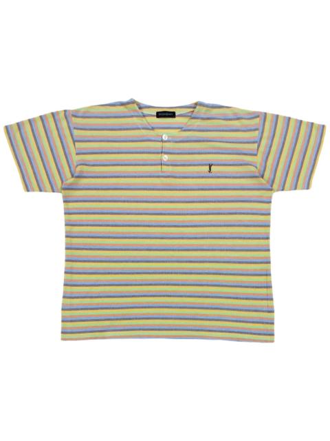 SAINT LAURENT RARE! VTG YVES SAINT LAURENT PASTEL STRIPED HENLEYS