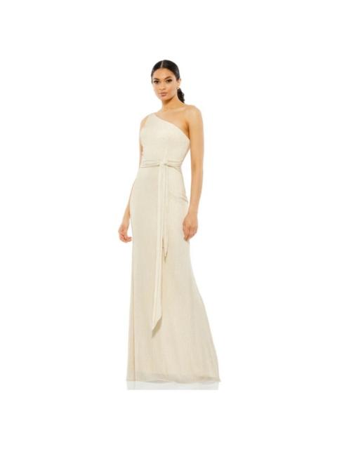 Other Designers NWT Ieena Mac Duggal 26582 Asymmetrical‎ One Shoulder Knotted Waist Dress sz 4