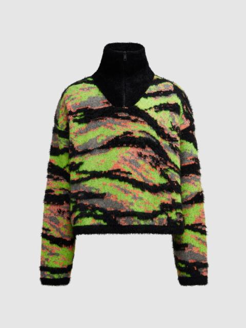 ERL Tiger rave knitted quarter zip jumper