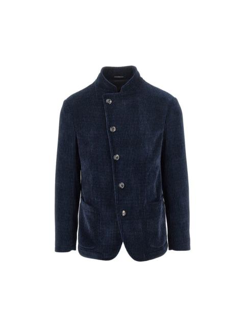 EMPORIO ARMANI Emporio Armani Ribbed Chenille Jacket Blue