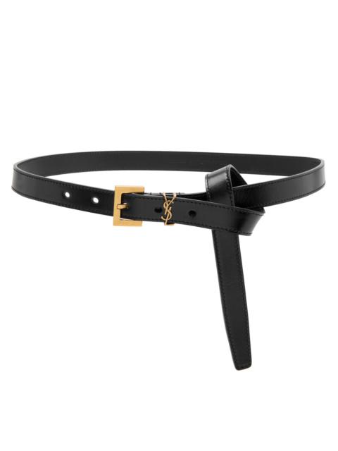 Logo leather belt