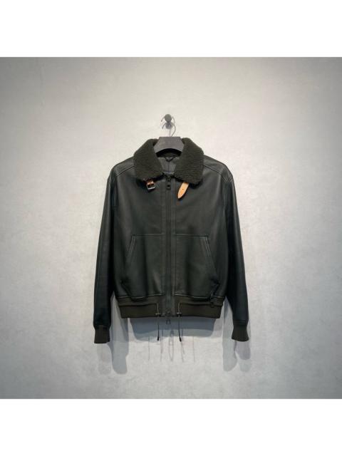 Louis Vuitton Louis Vuitton military green runway edition jacket with deerskin fur collar