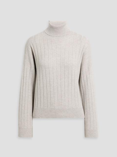 Brunello Cucinelli Bead-embellished ribbed cashmere turtleneck sweater
