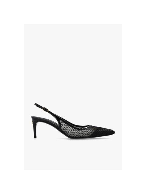 Dolce & Gabbana DOLCE&GABBANA Lollo Black Mesh 75mm Heel Pumps New & Authent
