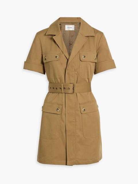 FRAME The Utility belted cotton-blend twill mini dress