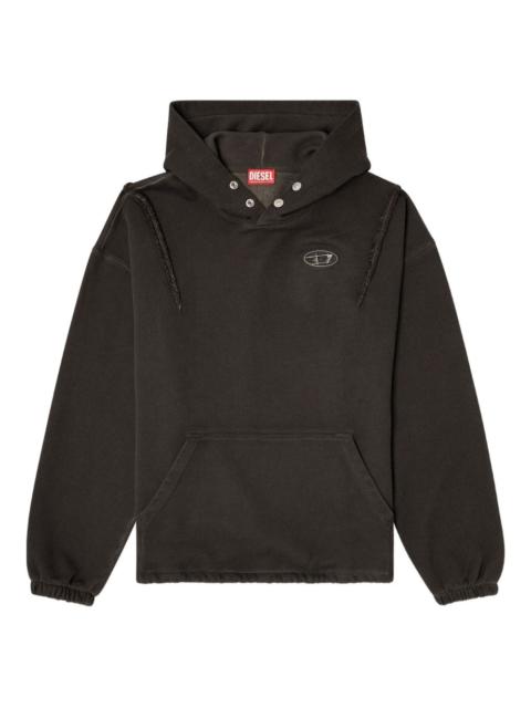 Diesel x Thug Club logo-plaque frayed-detail hoodie