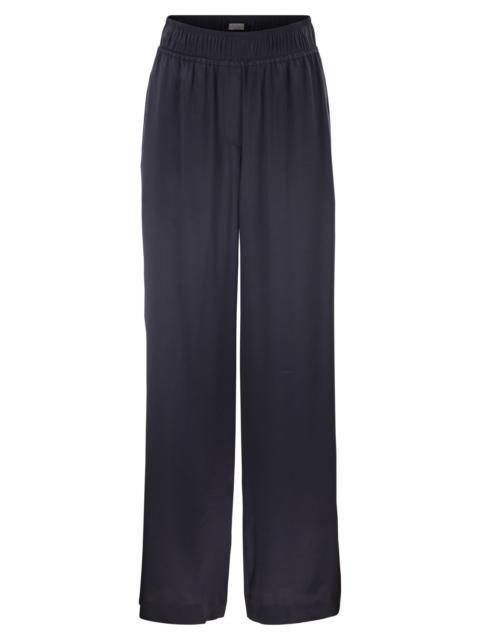 Brunello Cucinelli Brunello Cucinelli Women Track Trousers In Stretch Silk Satin