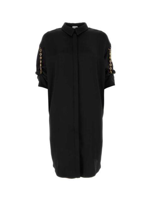 Loewe Loewe Women Black Satin Shirt Dress