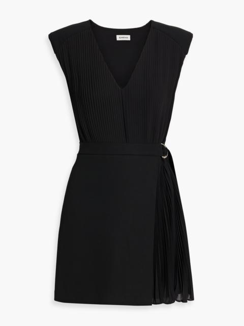 SIMKHAI Margo wrap-effect pleated crepe mini dress