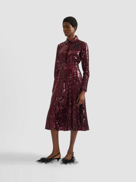 Erdem EMBELLISHED SEQUIN LONG SLEEVE SHIRT