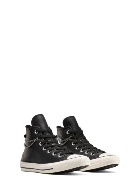 Converse Converse Chuck Taylor® All Star® Chains High Top Sneaker in Black/Silver/Egret at Nordstrom