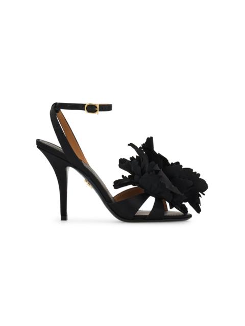 FERRAGAMO Ghilly Flower-Detailed Leather Sandals black
