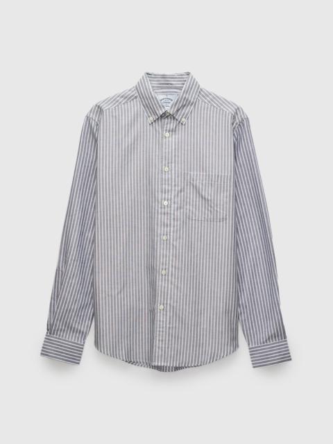 Portuguese Flannel Belavista Stripe Button-Up Shirt in Black