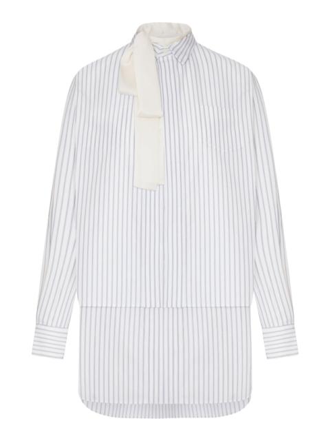 sacai Sacai Women Striped Shirt Dress With Integrated Scarf