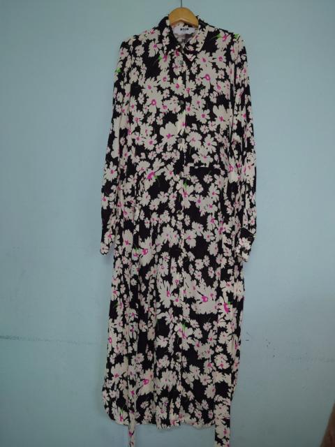 MSGM MSGM Milano Floral Daisy Print Viscose Maxi Shirt Dress