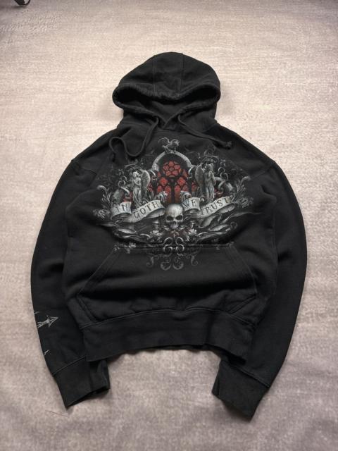 Other Designers Le Grande Bleu (L.G.B.) - Vintage LGB IfSixWasNine Style Skull Print Spiral Hoodie
