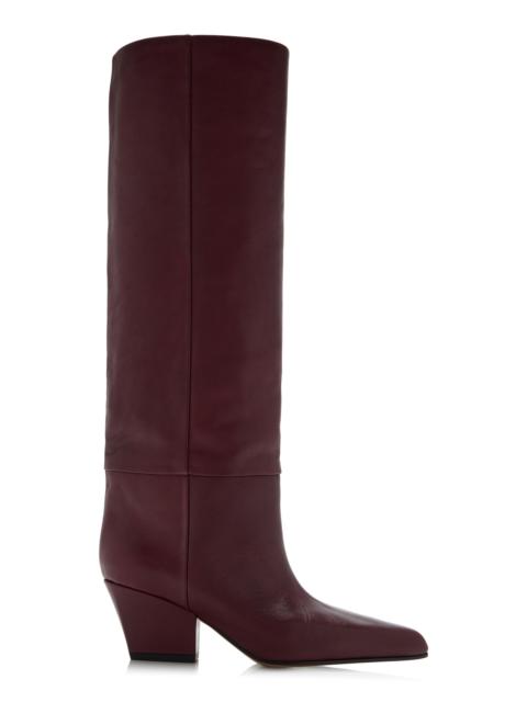 PARIS TEXAS Jane Leather Knee Boots burgundy