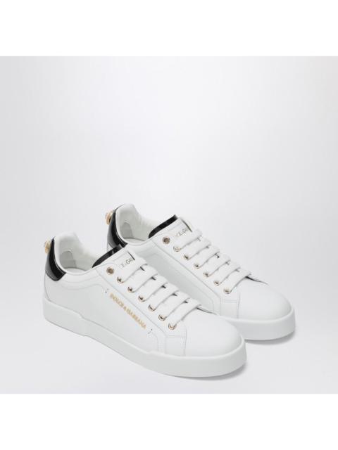 Dolce&Gabbana White/Gold Leather Portofino Sneakers Women