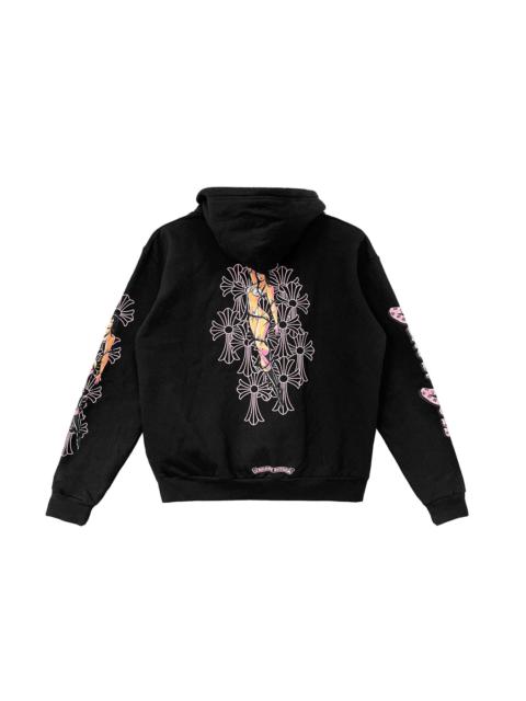 Chrome Hearts x Deadly Doll Pink Cross Logo Zip Up Hoodie