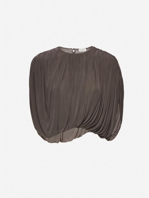MAGDA BUTRYM Sleeveless ruched bubble top in brown