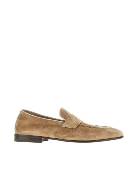 Brunello Cucinelli SUEDE LEATHER PENNY LOAFERS