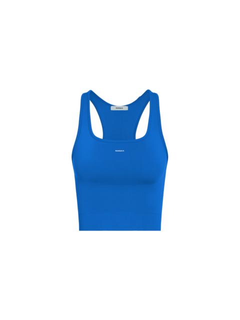 PANGAIA Womens Plant-Stretch Compressive Ribbed Tank Top - Gaia Blue