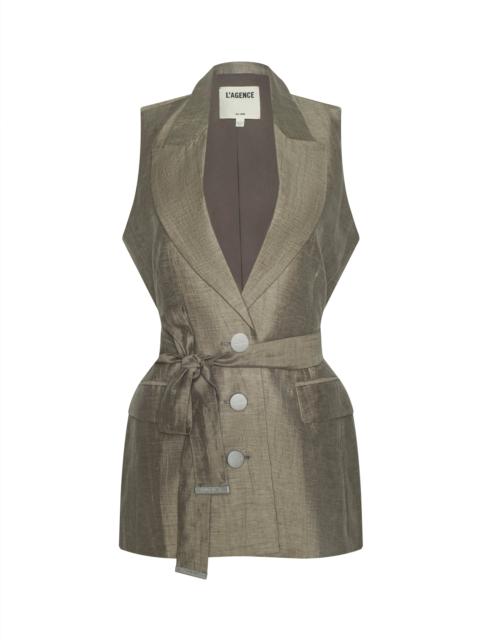 L'AGENCE Harper Linen-Blend Vest