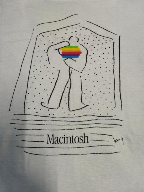 Other Designers Vintage - Vintage Apple Mancintosh Big Logo Tee Stitches Paper-thin