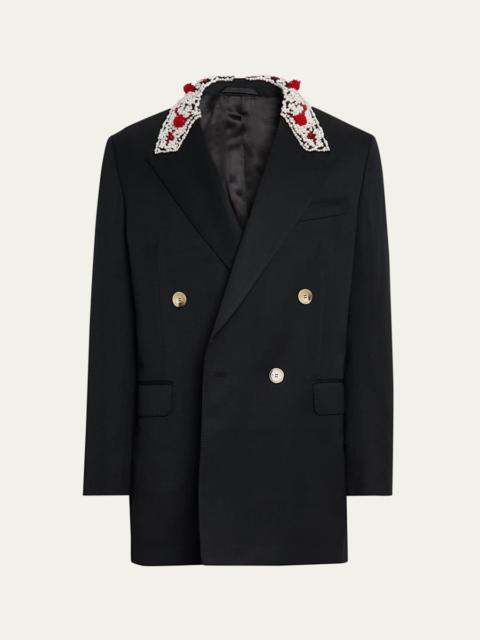 Simone Rocha Men's Turbo-Embellished Double-Breasted Dinner Jacket