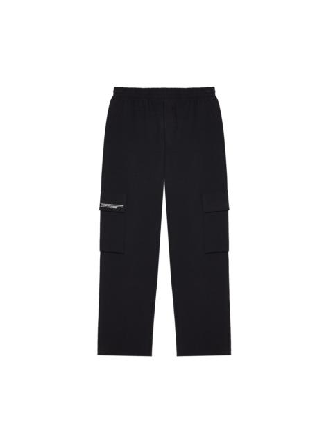 Womens Recycled Cotton Jersey Cargo Pants - Black