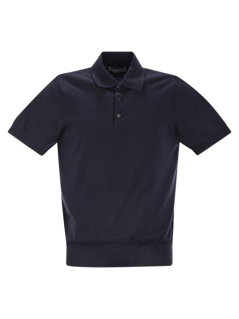 Brunello Cucinelli Men Lightweight Cotton Knit Polo Shirt